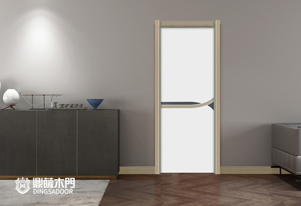 重庆鼎萨木门：现代时尚木门场景图展示 交叉线条
